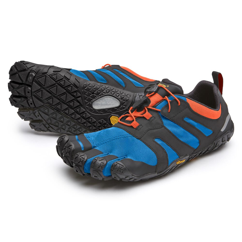 Zapatos De Trail Hombre Azules/Naranjas - FiveFingers V-Trail 2.0 - CHOKQV-854